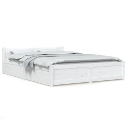 vidaXL Estructura de cama con cajones blanco 160x200 cm