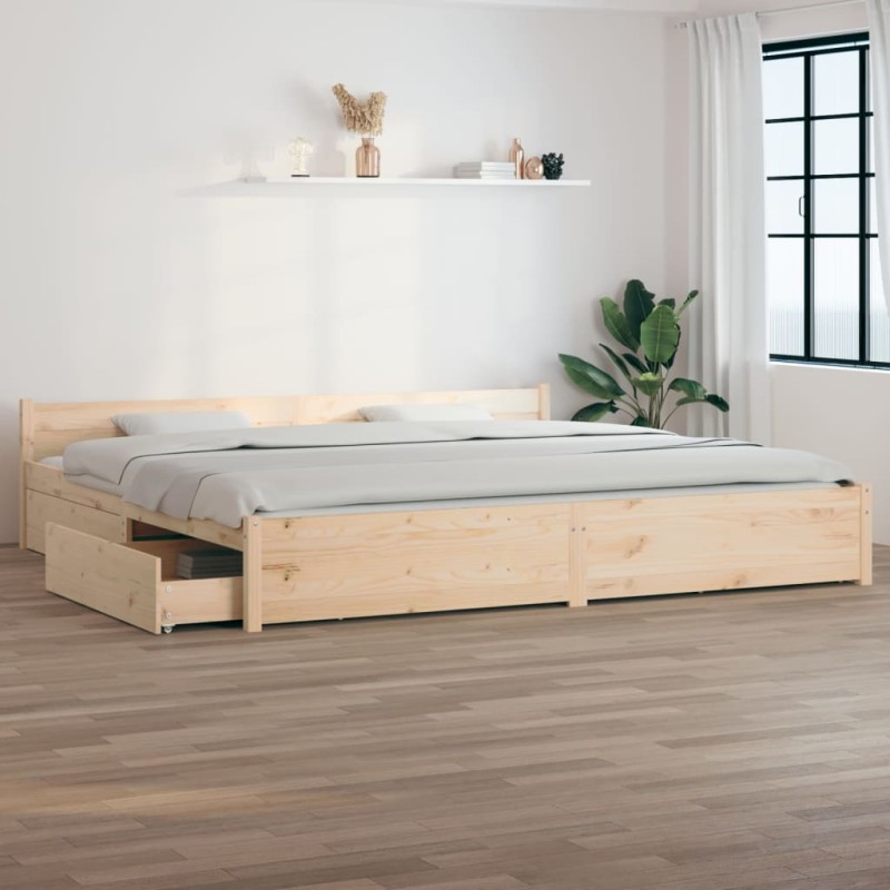 vidaXL Estructura de cama con cajones 200x200 cm vidaXL Estructura de cama con cajones 200x200 cm