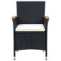 vidaXL Juego de comedor de jardín 9 piezas con cojines negro vidaXL Juego de comedor de jardín 9 piezas con cojines negro