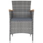 vidaXL Juego de comedor de jardín 9 piezas con cojines gris vidaXL Juego de comedor de jardín 9 piezas con cojines gris