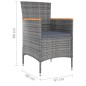 vidaXL Juego de comedor de jardín 9 piezas con cojines gris vidaXL Juego de comedor de jardín 9 piezas con cojines gris