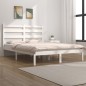 vidaXL Estructura de cama de madera maciza de pino blanco 140x190 cm vidaXL Estructura de cama de madera maciza de pino blanco 140x190 cm