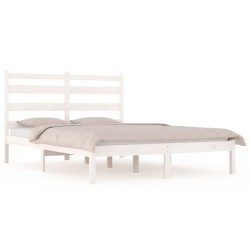 vidaXL Estructura de cama de madera maciza de pino blanco 140x190 cm