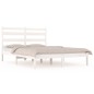 vidaXL Estructura de cama de madera maciza de pino blanco 140x190 cm vidaXL Estructura de cama de madera maciza de pino blanco 140x190 cm