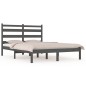 vidaXL Estructura de cama madera maciza de pino gris 150x200 cm