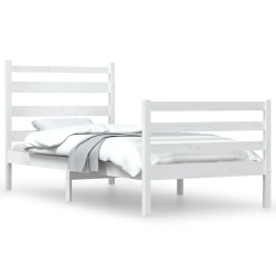 vidaXL Estructura de cama madera maciza de pino blanco 100x200 cm