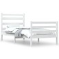 vidaXL Estructura de cama madera maciza de pino blanco 100x200 cm vidaXL Estructura de cama madera maciza de pino blanco 100x200 cm