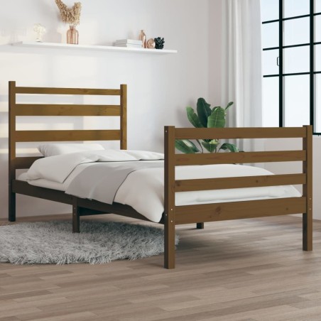 vidaXL Estructura cama madera maciza de pino marrón miel 100x200 cm