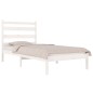 vidaXL Estructura de cama madera maciza de pino blanco 90x200 cm vidaXL Estructura de cama madera maciza de pino blanco 90x200 cm