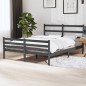 vidaXL Estructura de cama de madera maciza de pino gris 140x190 cm vidaXL Estructura de cama de madera maciza de pino gris 140x190 cm