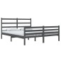 vidaXL Estructura de cama de madera maciza de pino gris 140x190 cm vidaXL Estructura de cama de madera maciza de pino gris 140x190 cm