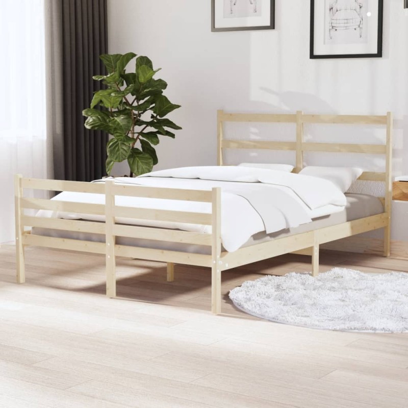 vidaXL Estructura de cama madera maciza de pino 120x190 cm vidaXL Estructura de cama madera maciza de pino 120x190 cm