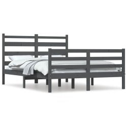 vidaXL Estructura de cama de madera maciza de pino gris 160x200 cm