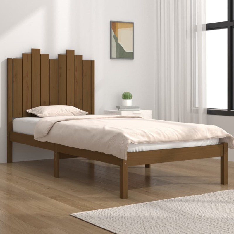 vidaXL Estructura de cama madera maciza pino marrón miel 100x200 cm vidaXL Estructura de cama madera maciza pino marrón miel 100x200 cm