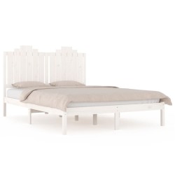 vidaXL Estructura cama madera maciza pino blanco king size 150x200 cm