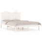 vidaXL Estructura cama madera maciza pino blanco king size 150x200 cm