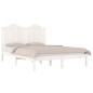 vidaXL Estructura cama madera maciza pino blanco king size 150x200 cm