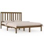 vidaXL Estructura cama madera maciza de pino doble marrón 135x190 cm