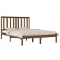 vidaXL Estructura cama madera maciza de pino doble marrón 135x190 cm