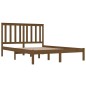 vidaXL Estructura cama madera maciza de pino doble marrón 135x190 cm