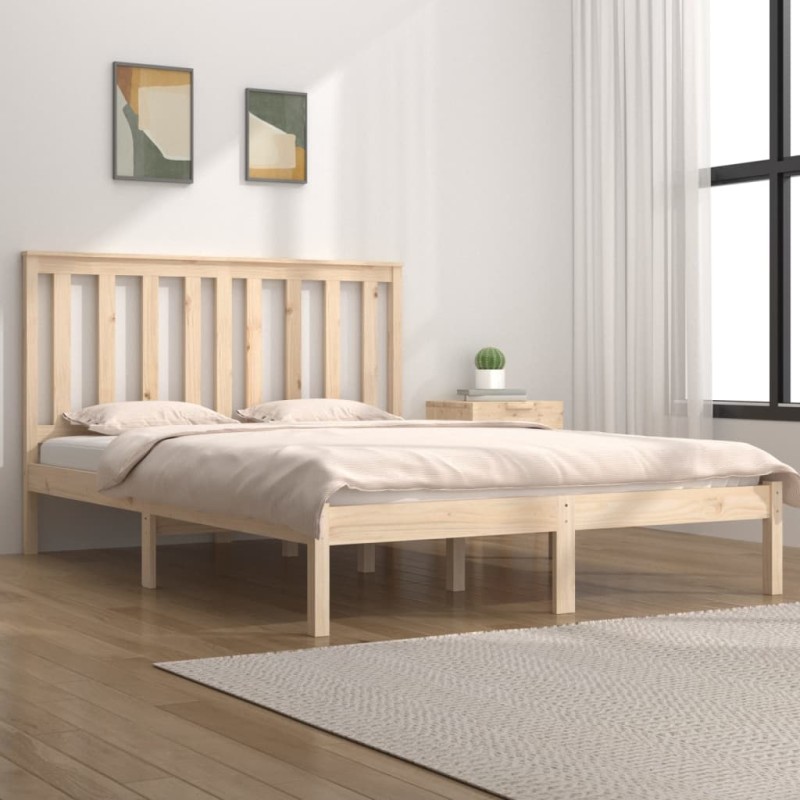 vidaXL Estructura de cama de madera maciza de pino 200x200 cm vidaXL Estructura de cama de madera maciza de pino 200x200 cm
