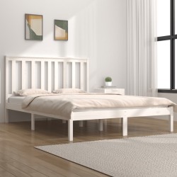 vidaXL Estructura cama madera maciza pino blanco king size 150x200 cm