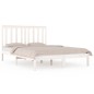 vidaXL Estructura de cama de madera maciza de pino blanco 160x200 cm vidaXL Estructura de cama de madera maciza de pino blanco 160x200 cm