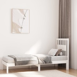 vidaXL Estructura de cama madera maciza de pino blanco 75x190 cm