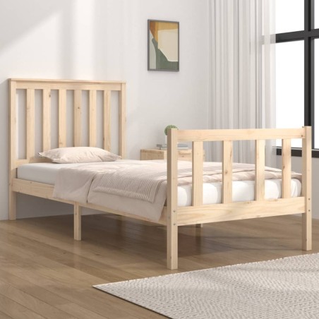 vidaXL Estructura de cama madera maciza de pino 75x190 cm