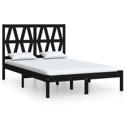 vidaXL Estructura de cama doble pequeña madera pino negra 120x190 cm