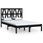 vidaXL Estructura de cama doble pequeña madera pino negra 120x190 cm vidaXL Estructura de cama doble pequeña madera pino negra 120x190 cm