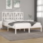 vidaXL Estructura de cama de madera maciza de pino blanco 140x190 cm vidaXL Estructura de cama de madera maciza de pino blanco 140x190 cm