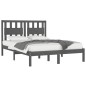 vidaXL Estructura de cama de madera maciza de pino gris 160x200 cm vidaXL Estructura de cama de madera maciza de pino gris 160x200 cm