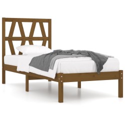 vidaXL Estructura de cama madera maciza pino marrón miel 100x200 cm