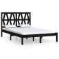 vidaXL Estructura de cama de madera maciza de pino negra 160x200 cm vidaXL Estructura de cama de madera maciza de pino negra 160x200 cm
