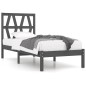 vidaXL Estructura de cama madera maciza de pino gris 90x200 cm vidaXL Estructura de cama madera maciza de pino gris 90x200 cm