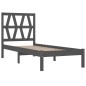 vidaXL Estructura de cama madera maciza de pino gris 90x200 cm vidaXL Estructura de cama madera maciza de pino gris 90x200 cm