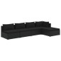 vidaXL Set de muebles de jardín 5 pzas y cojines ratán sintético negro