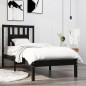 vidaXL Estructura de cama individual madera maciza negro 75x190 cm vidaXL Estructura de cama individual madera maciza negro 75x190 cm