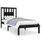 vidaXL Estructura de cama individual madera maciza negro 75x190 cm vidaXL Estructura de cama individual madera maciza negro 75x190 cm