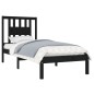 vidaXL Estructura de cama individual madera maciza negro 75x190 cm vidaXL Estructura de cama individual madera maciza negro 75x190 cm