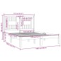 vidaXL Estructura de cama de matrimonio madera maciza 135x190 cm