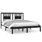 vidaXL Estructura de cama de madera maciza de pino negro 140x200 cm vidaXL Estructura de cama de madera maciza de pino negro 140x200 cm