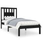 vidaXL Estructura de cama madera maciza de pino negro 90x200 cm vidaXL Estructura de cama madera maciza de pino negro 90x200 cm