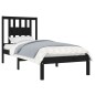 vidaXL Estructura de cama madera maciza de pino negro 90x200 cm vidaXL Estructura de cama madera maciza de pino negro 90x200 cm