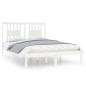 vidaXL Estructura de cama de madera maciza de pino blanco 140x190 cm vidaXL Estructura de cama de madera maciza de pino blanco 140x190 cm