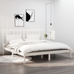 vidaXL Estructura de cama madera maciza de pino blanco 200x200 cm