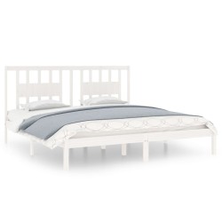 vidaXL Estructura de cama madera maciza de pino blanco 200x200 cm