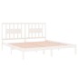 vidaXL Estructura de cama madera maciza de pino blanco 200x200 cm vidaXL Estructura de cama madera maciza de pino blanco 200x200 cm