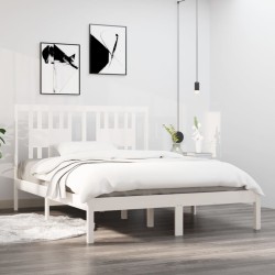 vidaXL Estructura de cama madera maciza de pino blanco 120x200 cm
